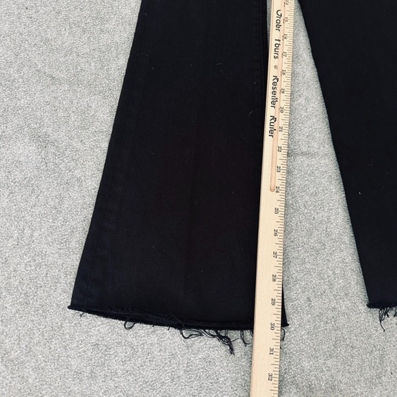 Mother Weekender Fray 27 Mid Rise Flared Denim Jeans Lasting Impressions Black - Picture 7 of 10
